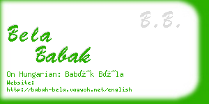 bela babak business card